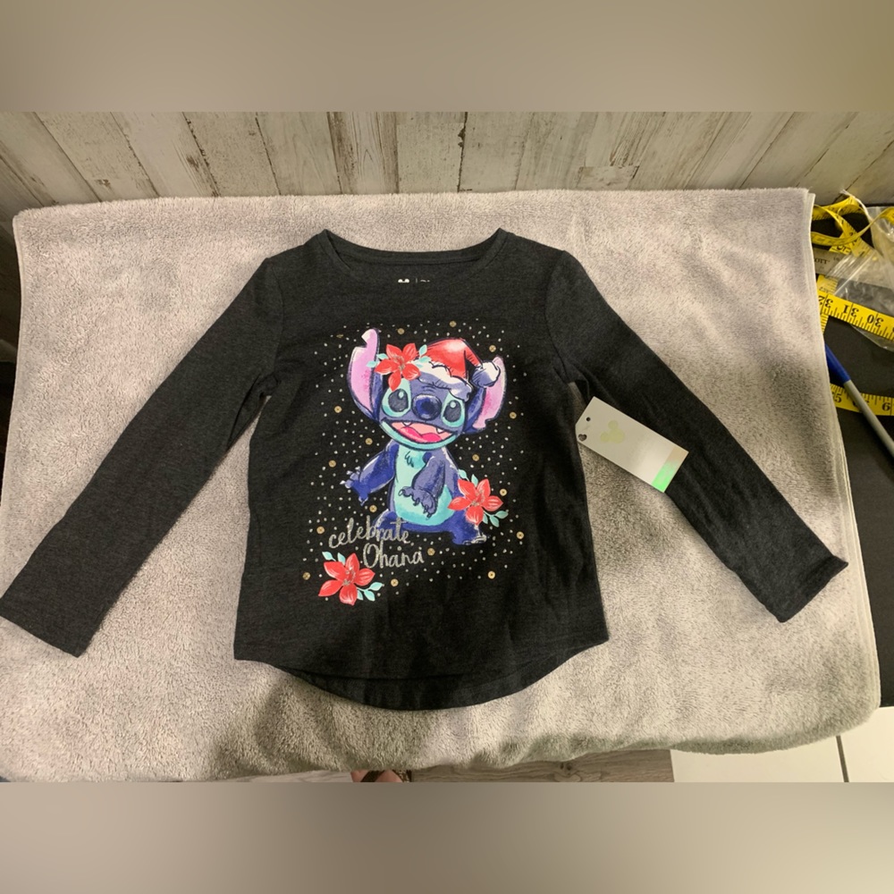 Girls Disney LS Tee Stitch NWT
